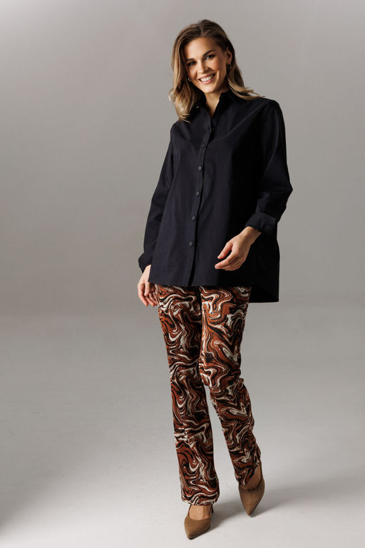 Костюм Lars Style 1196 черный, молочно-коричневый принт