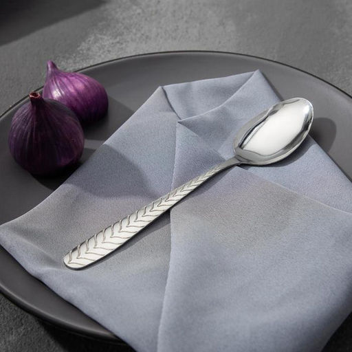 Набор ложек столовых из нержавеющей стали Доляна Колосок, длина 19 см, толщина 2 мм, 6 шт, цвет серебряный  фото 2