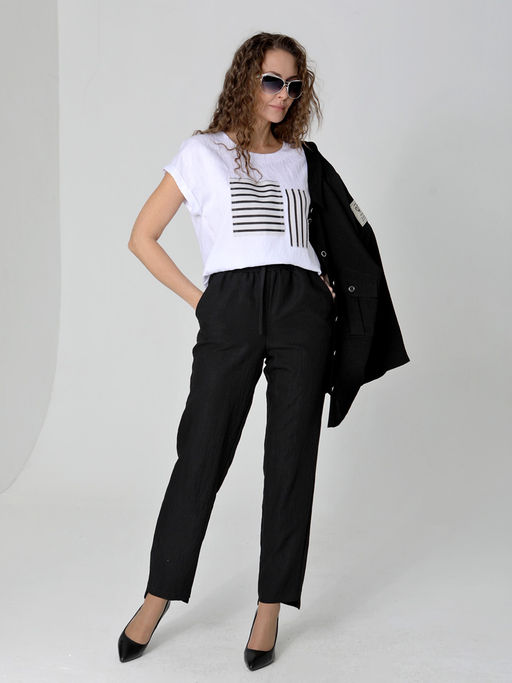 25232 Блуза белый/черный - Dizzyway фото 4