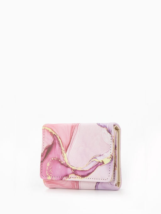 Кошелёк женский на кнопке, 10?1.5?8 см, с принтом, розовый