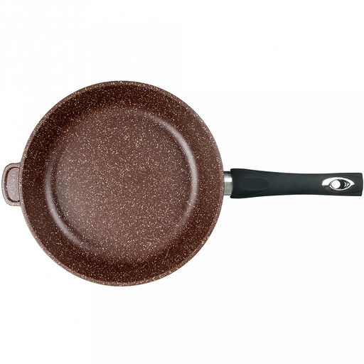 Сковорода с тефлоновым покрытием д28см "Шоколад", h7см, s0,42см, ручка из термостойкого пластика (Россия)