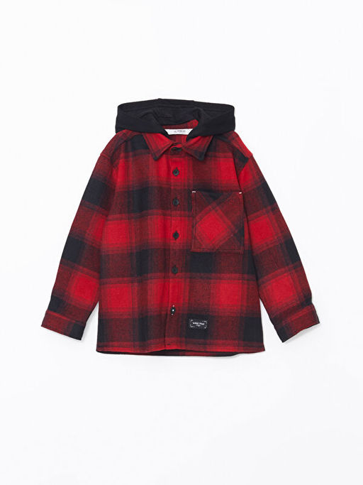 Kap??onlu Ekose Erkek ?ocuk G?mlek Ceket