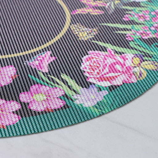 Набор салфеток сервировочных Доляна Роуз, d=38 см, 4 шт, цвет зелёный  фото 7