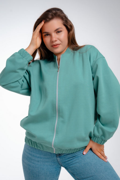 Бомбер из коттон фита мята - Амадэль фото 22