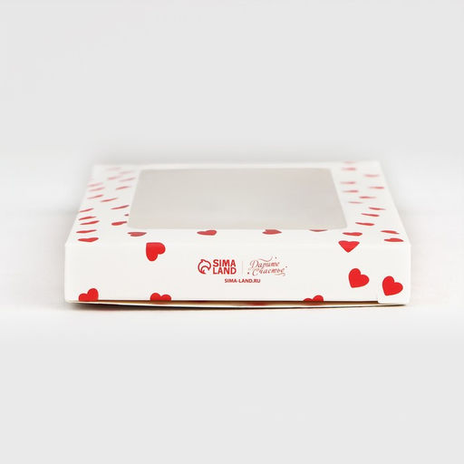 Цена за 5 шт. Коробка для шоколада «От всего сердца», с окном, 17.3 х 8.8 х 1.5 см