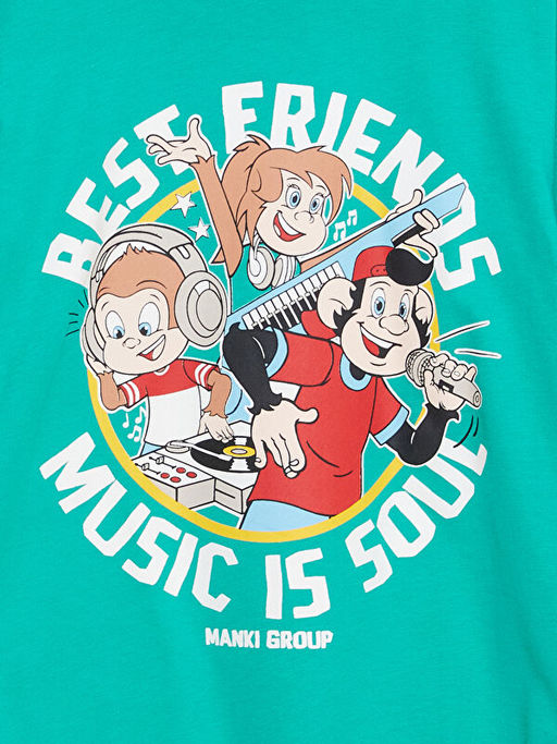 Nostaljik Maymun Bask?l? Uzun Kollu Erkek Bebek Ti??rt