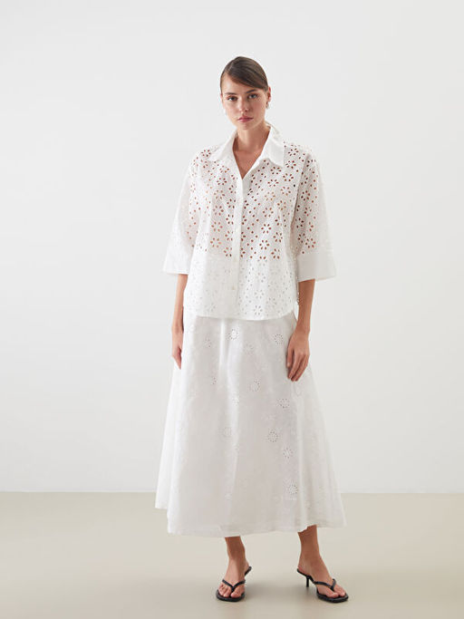 Ajurlu Oversize Kad?n G?mlek