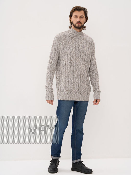 Свитер мужской 5232-12341. 07 молоко/коричневый