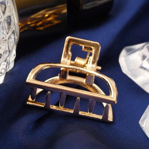 Цена за 6 шт. Крабик для волос «Маргарита», дуга, 2.5 см, золото