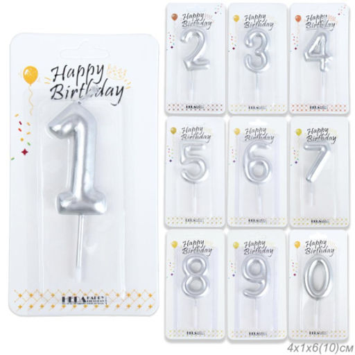 Свеча Цифра / KL-8 /уп 12/600/серебро - Галеонтрейд фото 12