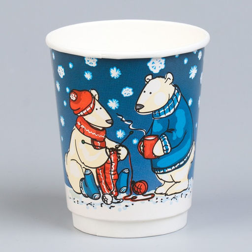 Цена за 20 шт. Стакан бумажный Мишки двухслойный, 250 мл - Simaland фото 3