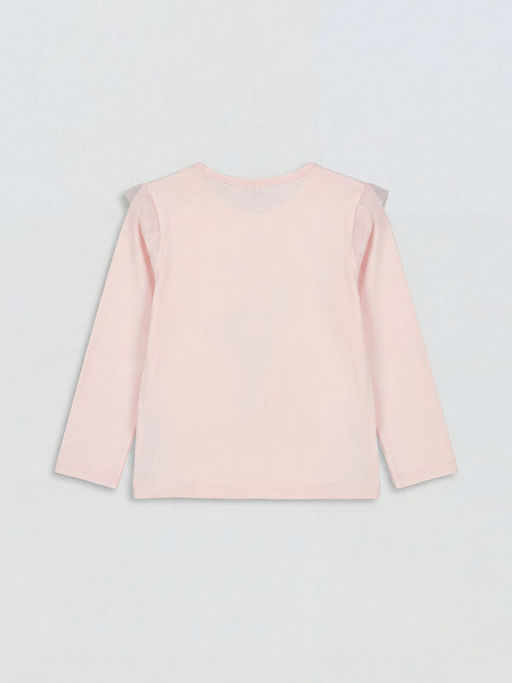 Bisiklet Yaka Minnie Mouse Bask?l? K?z ?ocuk Ti??rt