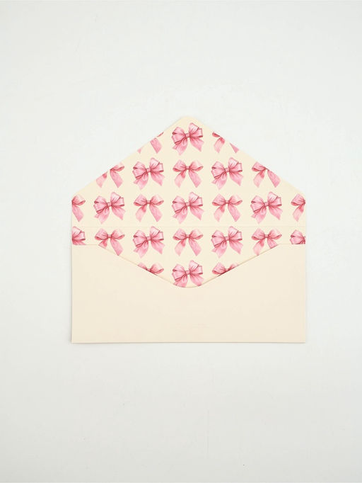 Цена за 2 шт. Конверт подарочный «Бантики», софт-тач, тиснение, 19×9 см