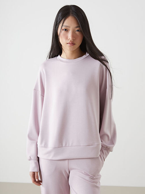 Bisiklet Yaka Oversize Kad?n Sweatshirt