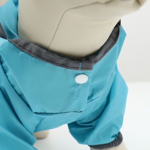 Комбинезон для собак, демисезонный с козырьком, размер S (ДС 28, Ог 41, ОШ 31 см), голубой - Simaland фото 22