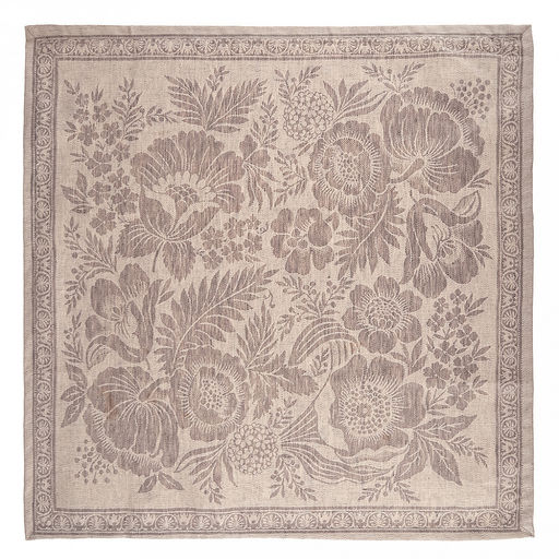 Салфетка декоративная сервировочная 61х61см "Лесные травы", жаккард/пестроткань, газоопалка: лен 51% хлопок 49%, плотность 230г/м2, упаковка: на картоне, "Домашняя мода" (Россия)