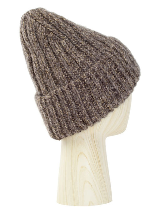 Шапка жен. мох+шерсть+виск+люр LB-BR55034 d.brown/gold - Labbra фото 6