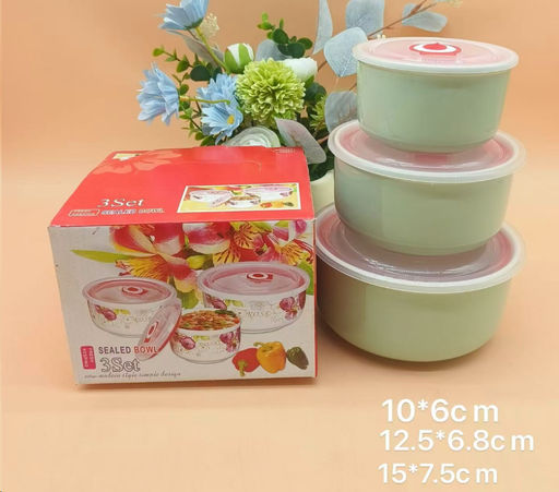 Салатник с крышкой 3 штуки / DR-777 /уп 24/