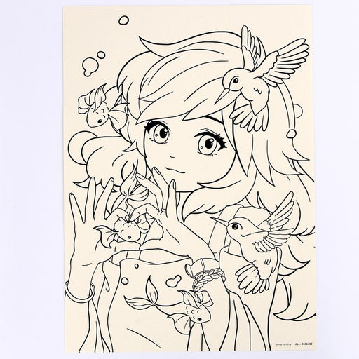 Набор для скетчинга Девочка и птица, на акварельной бумаге - Школа талантов фото 3