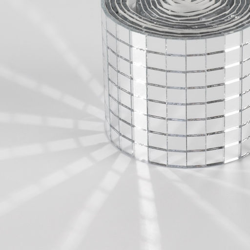 Зеркальная мозаика клеевая, 0.5×0.5 см, 8 рядов 4 см, 1±0.1 м, серебряное стекло