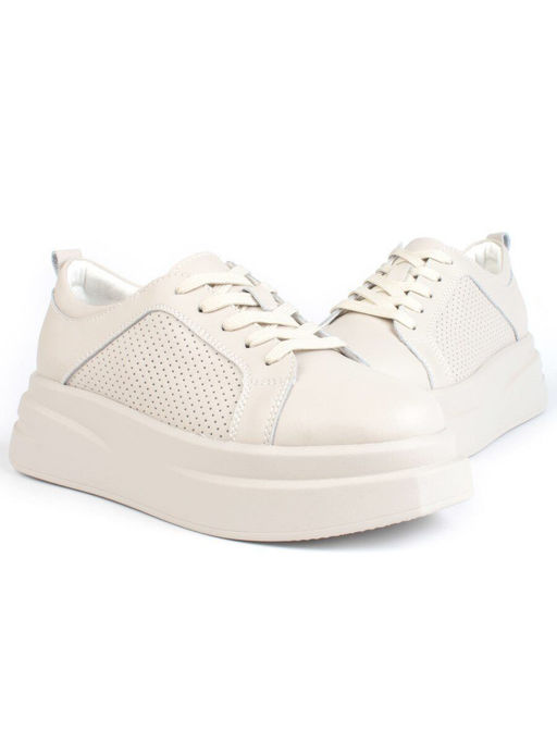 05-PDE36-2 BEIGE Кроссовки женские (натуральная кожа) - Фабричный китай фото 11