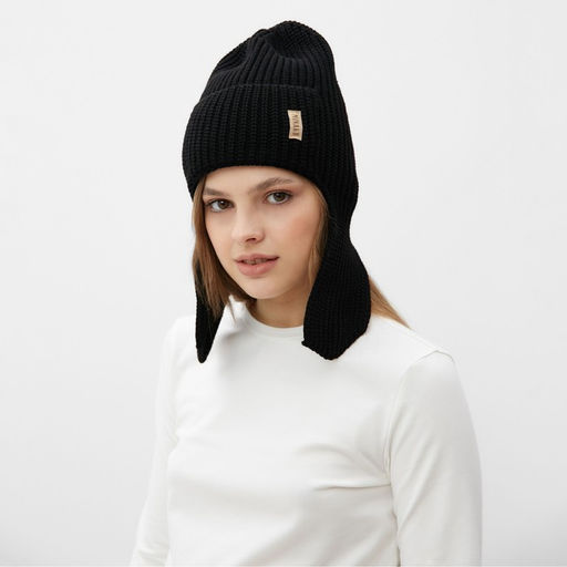 Шапка - ушанка MINAKU, размер 56-58, чёрная