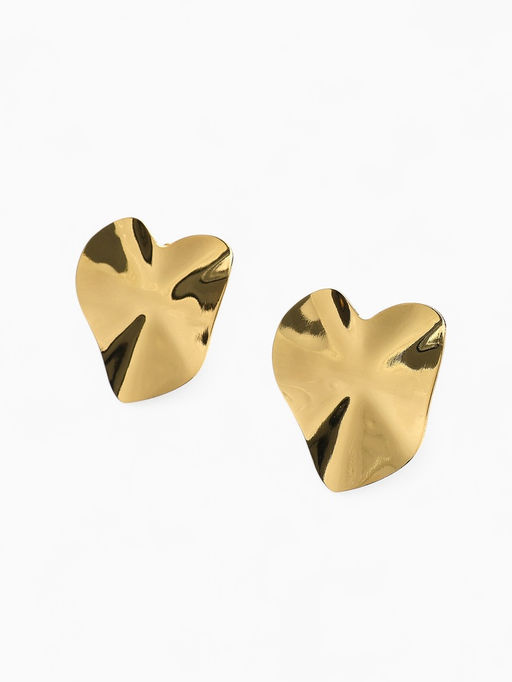 Серьги клипсы для ушей QF «Тренд. Сердечко», цвет золото