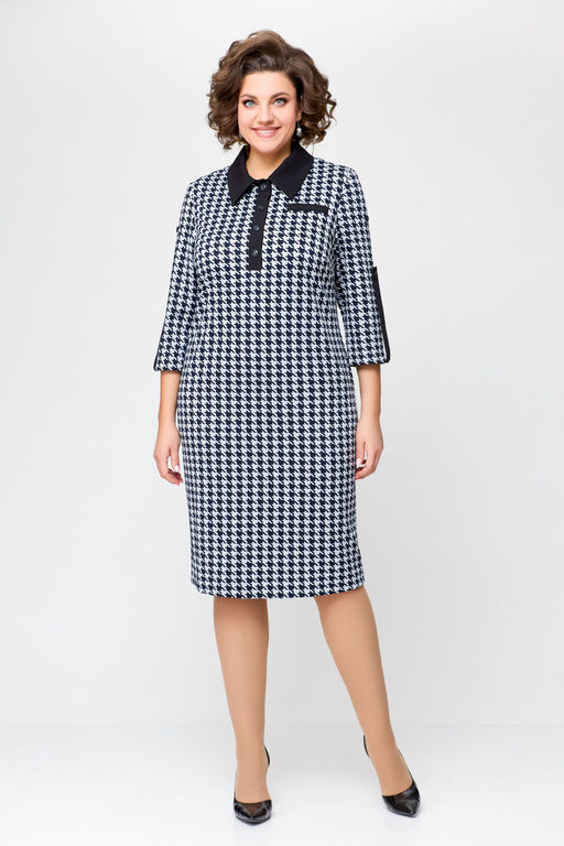 Платье Swallow 697.1 черно-белая гусиная лапка