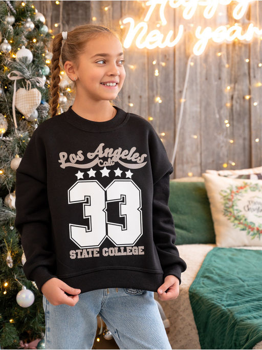 Свитшот 33 детский девочка графит - София фото 31