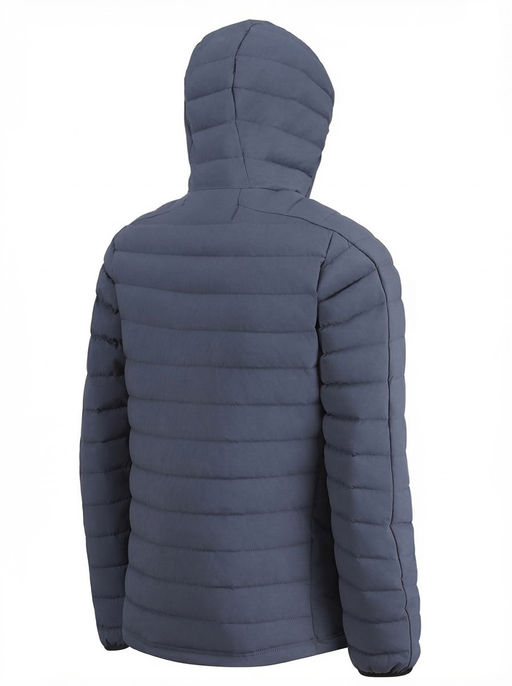 Куртка мужская стёганая с капюшоном с графеновой подкладкой темно-серого цвета 9623_1TC