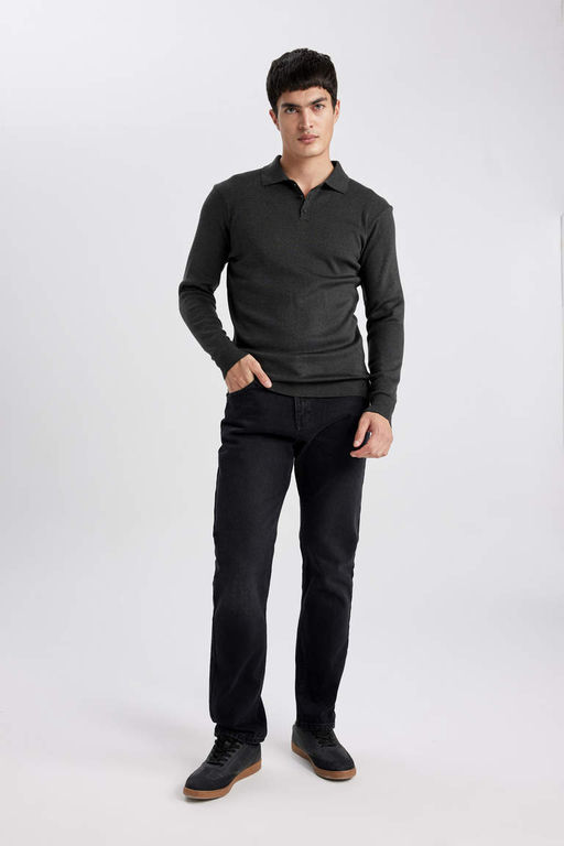 Джинсовые брюки прямого кроя с нормальной талией и нормальной талией - Defacto фото 2