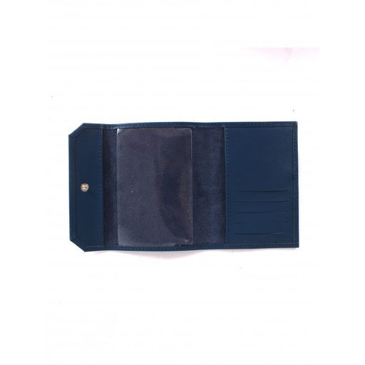 Обложка для паспорта Croco-П-402 (5 карм) натуральная кожа синий бергамо (47) 264842  фото 3