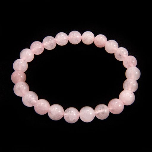 Браслет из камня Розовый кварц 8мм приносящий очарование и магнетизм
