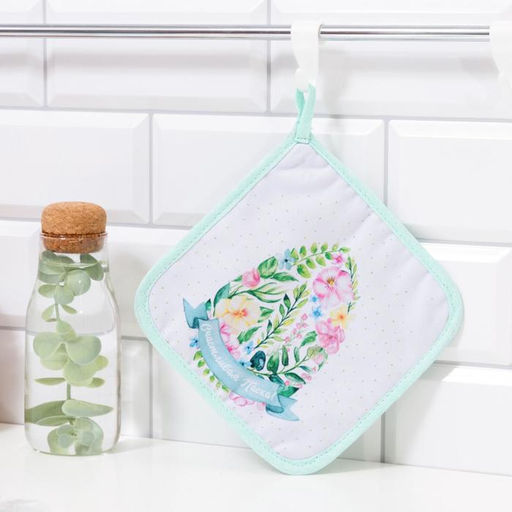 Цена за 2 шт. Прихватка Доляна Счастливая Пасха 17х17 см, 35% хл, 65% пэ, ватин 250 г/м2  фото 5