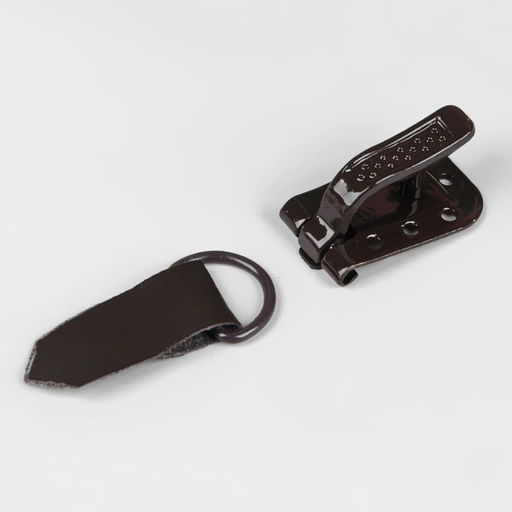 Крючки пришивные, металлические, для верхней одежды, 5×1.5 см, 6 шт., коричневые