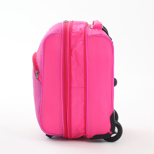 Чемодан на колёсах малый 16" на молнии, розовый