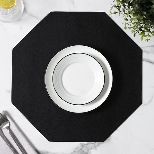 Цена за 6 шт. Салфетка кухонная Тэм, 3838 см, цвет чёрный, восьмиугольник - Simaland фото 4