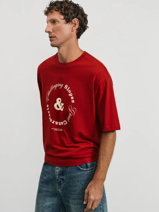 Футболка relax fit с принтом на груди / Zarina