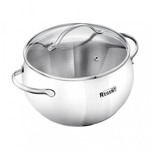 Кастрюля зерк. полировка со стек. кр. 2,7л, 18*11 см Linea APPLE B нерж. арт. 93-B-2