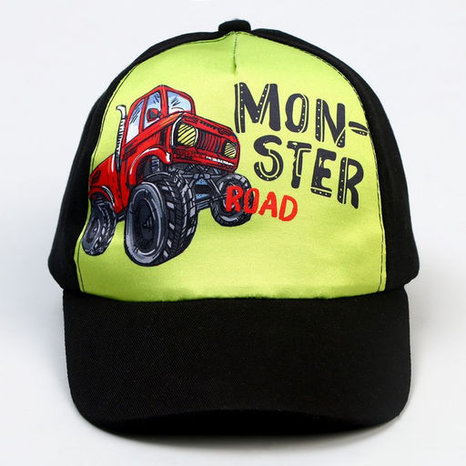 Кепка детская для мальчика Monster road, цвет чёрный, р-р. 52-54