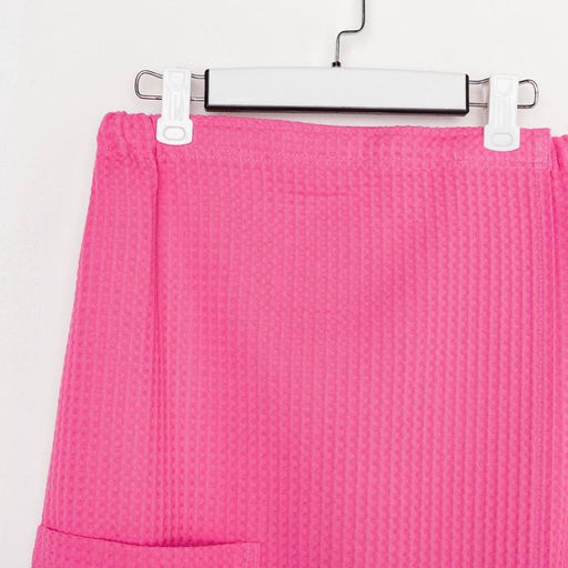 Полотенце банное Этель Парео с карманом 80*140 см. цв. ягодный, 100% хл, вафля 240 г/м2  фото 7