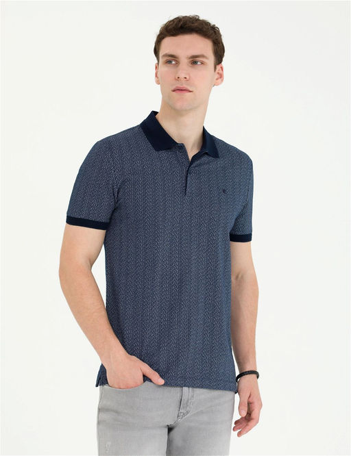 Lacivert Slim Fit Polo Yaka Ti__rt