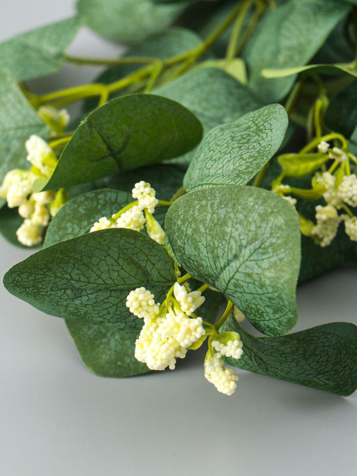 Цветы искусственные «Эвкалипт популус цветущий», h=65 см, белые