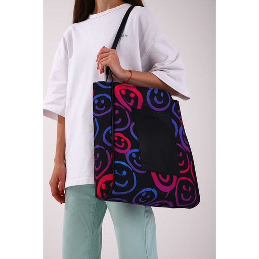 Сумка - шопер с нашивкой NAZAMOK Улыбка, 40387 см  фото 9