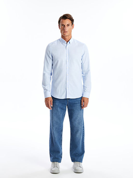 Slim Fit Uzun Kollu Oxford Erkek G?mlek