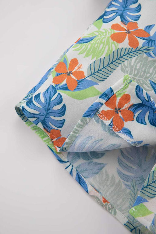 Рубашка из вискозы с короткими рукавами для маленьких мальчиков - Defacto фото 4