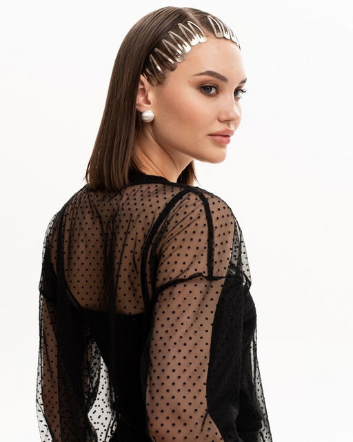 Авторский прозрачный свитшот из сетки