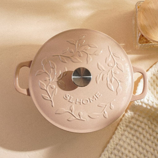 Казан SL Home, 3.65 л, d=25, h=10.5, с эмалированным покрытием, чугун, розовый