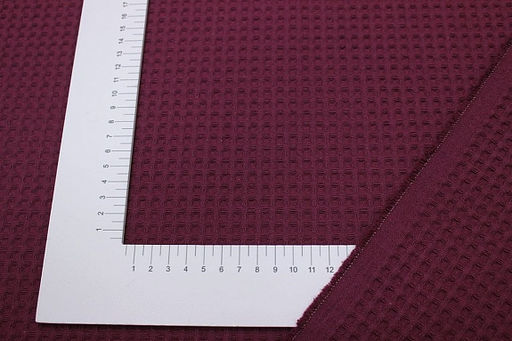 Вафельное премиум-полотно Italy цв.Лилово-свекольный, ш.1.5м, хлопок-100%, 240гр/м.кв - Купава фото 2