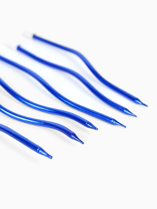 Цена за 2 шт. Свечи для торта «Серпантин», 6 шт, синие